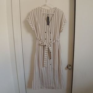 NWT Striped Cotton Belted Dress
